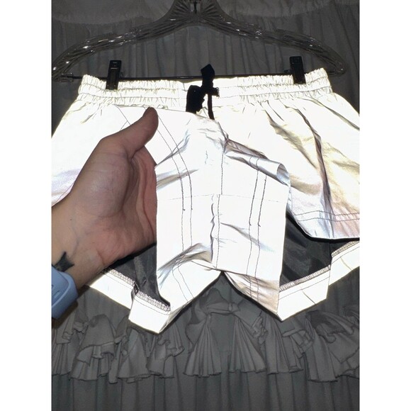 FOREVER 21 SILVER REFLECTIVE ACTIVE SHORTS AND JACKET SET - Picture 5 of 12